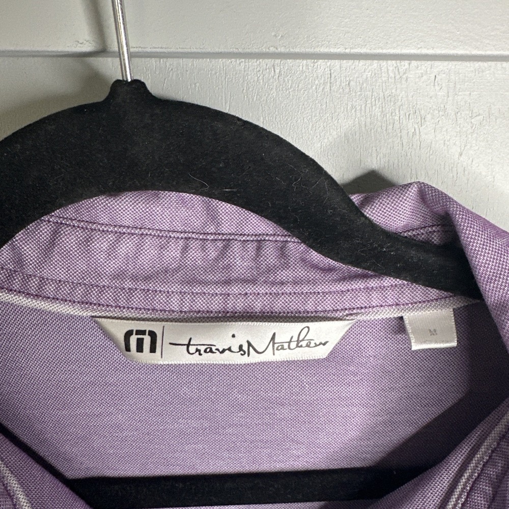 Travis Mathew Mens Sz M Polo Shirt Purple Pima Cotton Blend Golf Sports - Picture 2 of 11
